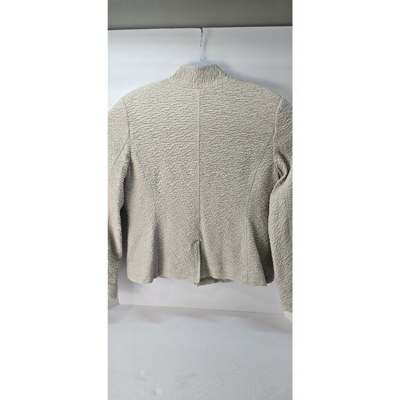 Eileen Fisher Cream Textured Jacket - Picture 4 of 6
